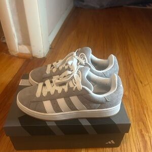 Adidas Suede Gray and White Sneakers